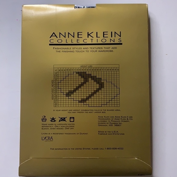 NWT Anne Klein Signature opaquecontrol top black navy pantyhose with Lycra - Picture 3 of 4